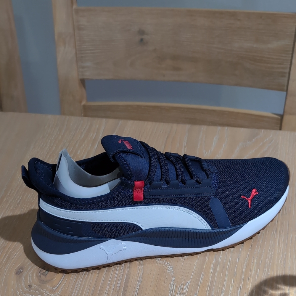 Puma Dark Blue Sneakers with Red and White Details
